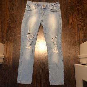 Zara Basic Light Denim Low Rise Skinny Fit Jeans